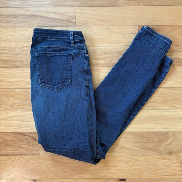 Eileen Fisher Skinny Jeans Womens Sz 10 Medium Wash Stretch Denim Mid Rise - Picture 1 of 11